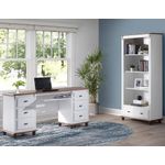 EstanteAlanya3Prateleiras1GavetaBrancoeImbuia90cm