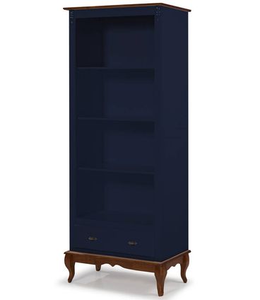 Estante Jone 3 Prateleiras 1 Gaveta Azul Petróleo 90cm - 68201
