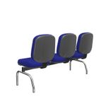 CadeiraLongarinaRiadeAssentoeEncostoCorAzulBaseMetalCromadoePreto