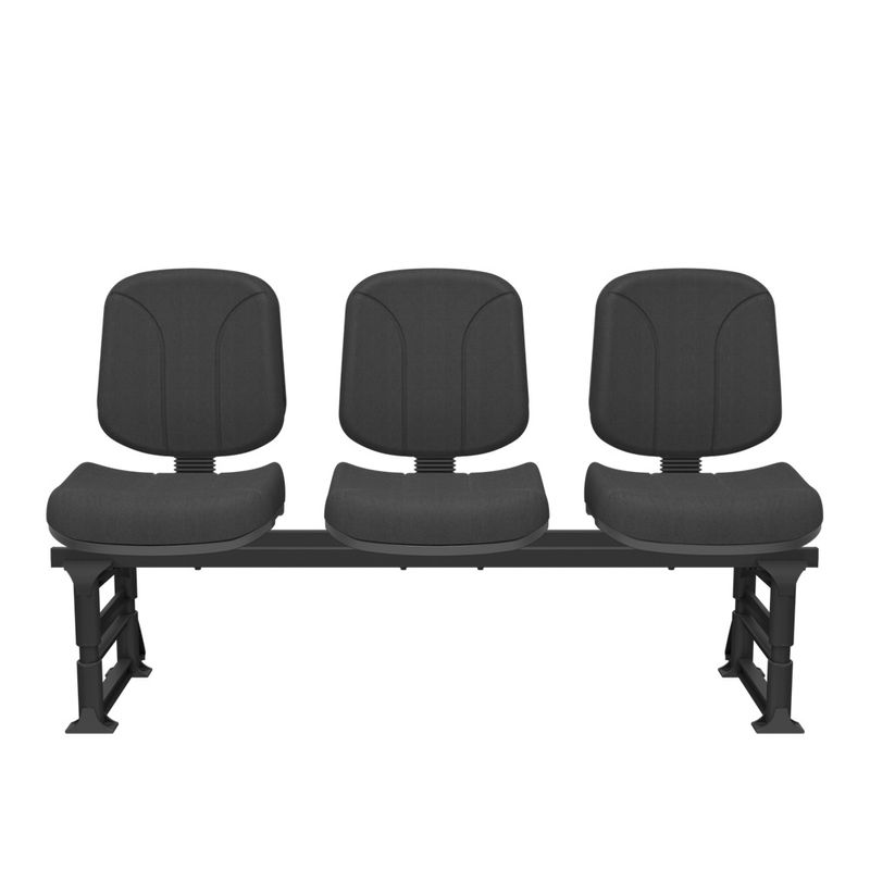 CadeiraLongarinaRiadeAssentoeEncostoCorPretoBasePlasticoPreto