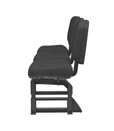 Longarina Riade Diretor 3 Lugares Assento e Encosto Cor Preto Base Plástico Preto - 68257