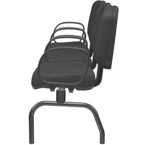 Longarina Riade Diretor 3 Lugares Assento e Encosto Cor Preto Base Metal Preto - 68263