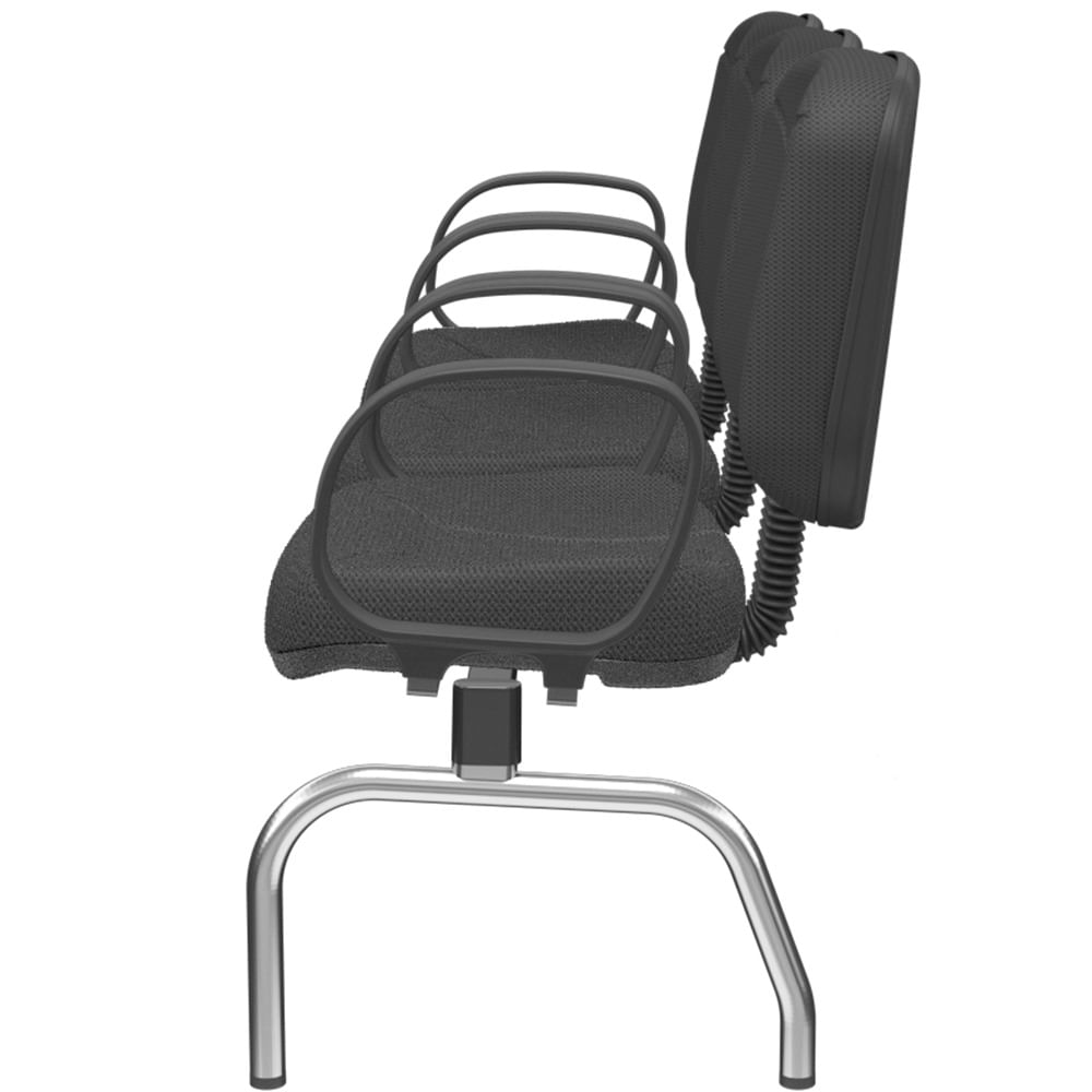 Longarina-Riade-Diretor-3-Lugares-com-Bracos-Corsa-Assento-e-Encosto-Cor-Preto-Base-Metal-Cromado-e-Preto---68267-