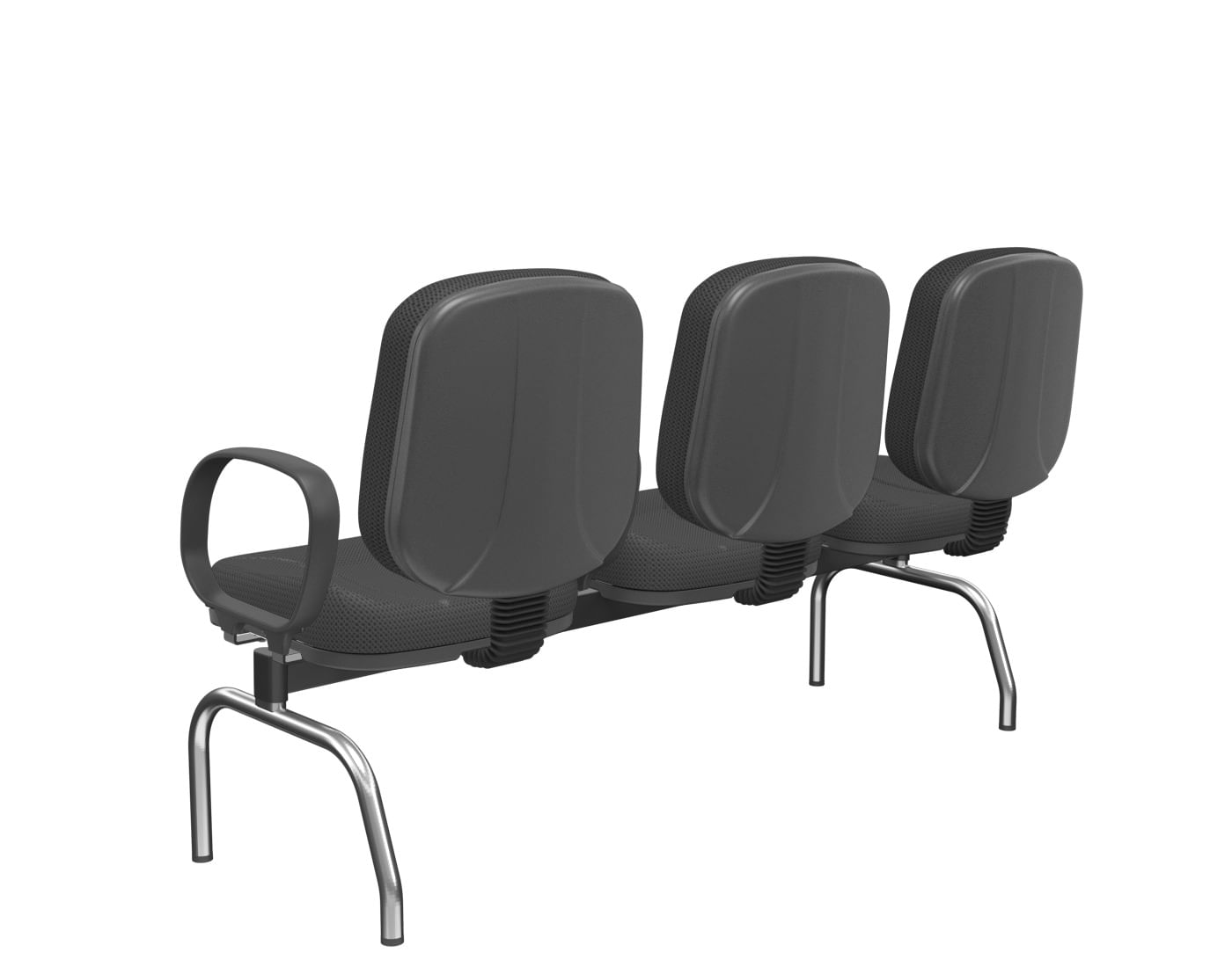 Longarina-Riade-Diretor-3-Lugares-com-Bracos-Corsa-Assento-e-Encosto-Cor-Preto-Base-Metal-Cromado-e-Preto---68267-