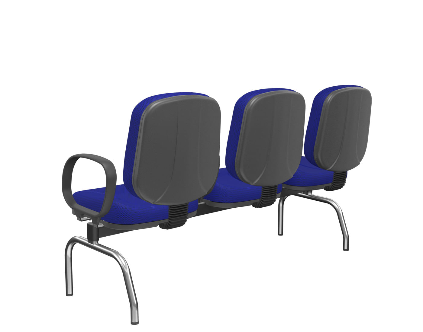 Longarina-Riade-Diretor-3-Lugares-com-Bracos-Corsa-Assento-e-Encosto-Cor-Azul-Base-Metal-Cromado-e-Preto---68268