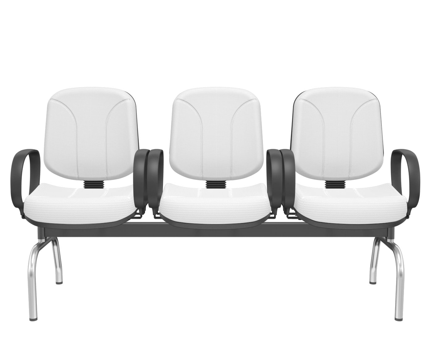 Longarina-Riade-Diretor-3-Lugares-com-Bracos-Corsa-Assento-e-Encosto-Cor-Branco-Base-Metal-Cromado-e-Preto---68271