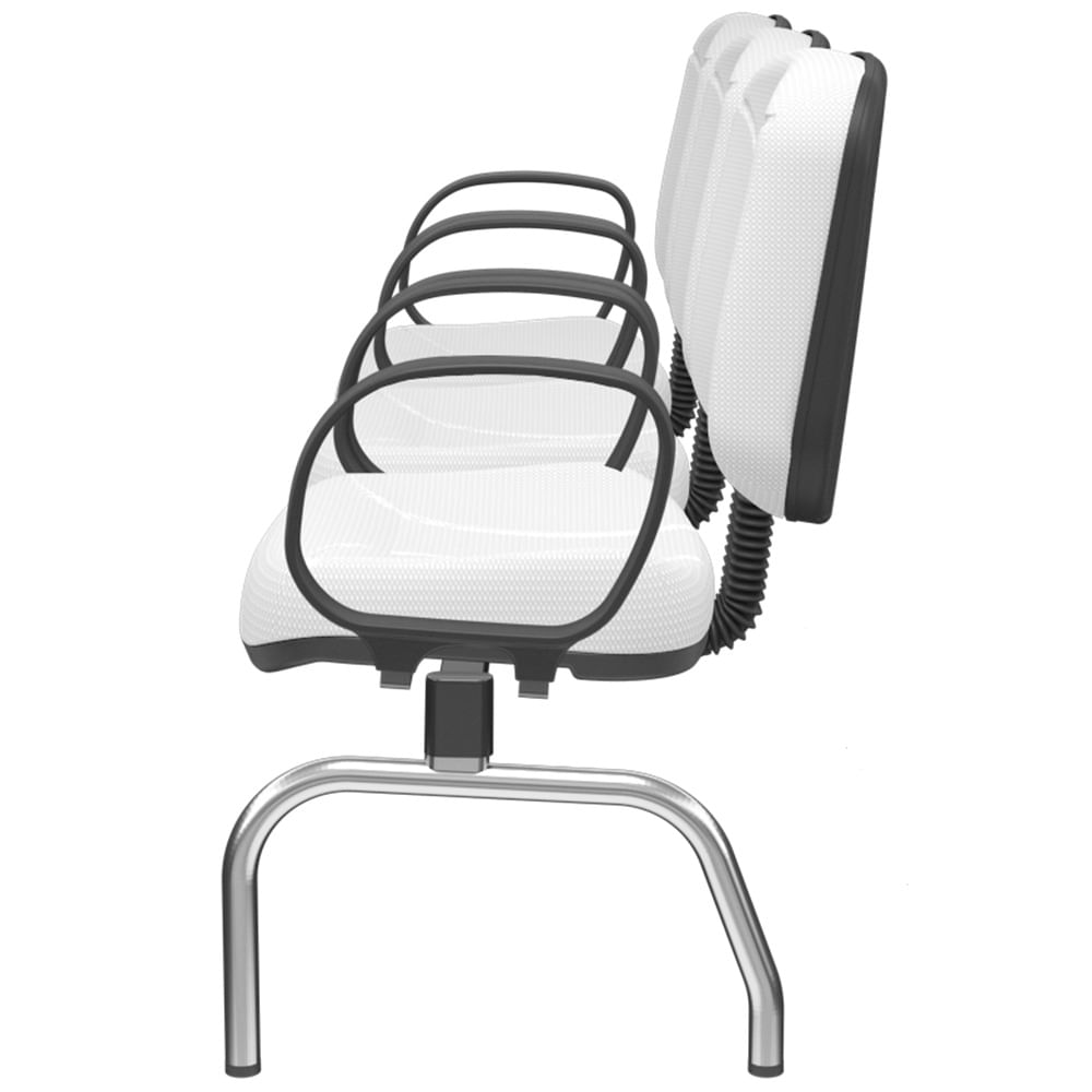 Longarina-Riade-Diretor-3-Lugares-com-Bracos-Corsa-Assento-e-Encosto-Cor-Branco-Base-Metal-Cromado-e-Preto---68271