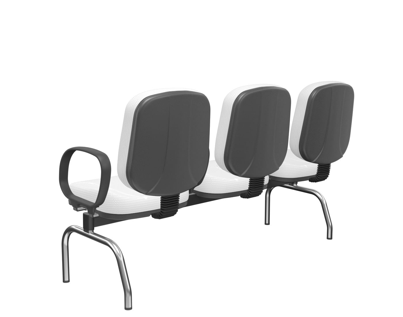 Longarina-Riade-Diretor-3-Lugares-com-Bracos-Corsa-Assento-e-Encosto-Cor-Branco-Base-Metal-Cromado-e-Preto---68271