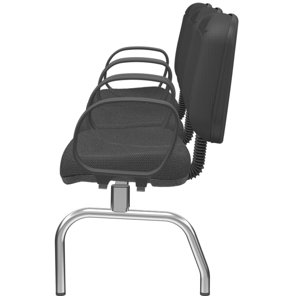 Longarina-Riade-Diretor-3-Lugares-com-Bracos-Corsa-Assento-e-Encosto-Cor-Preto-Base-Metal-Cromado---68273
