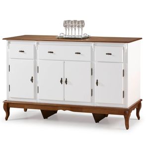 Balcão Texas 4 Portas 3 Gavetas Branco 175cm - 64917