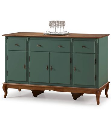Balcão Texas 4 Portas 3 Gavetas Verde Musgo 175cm - 68276