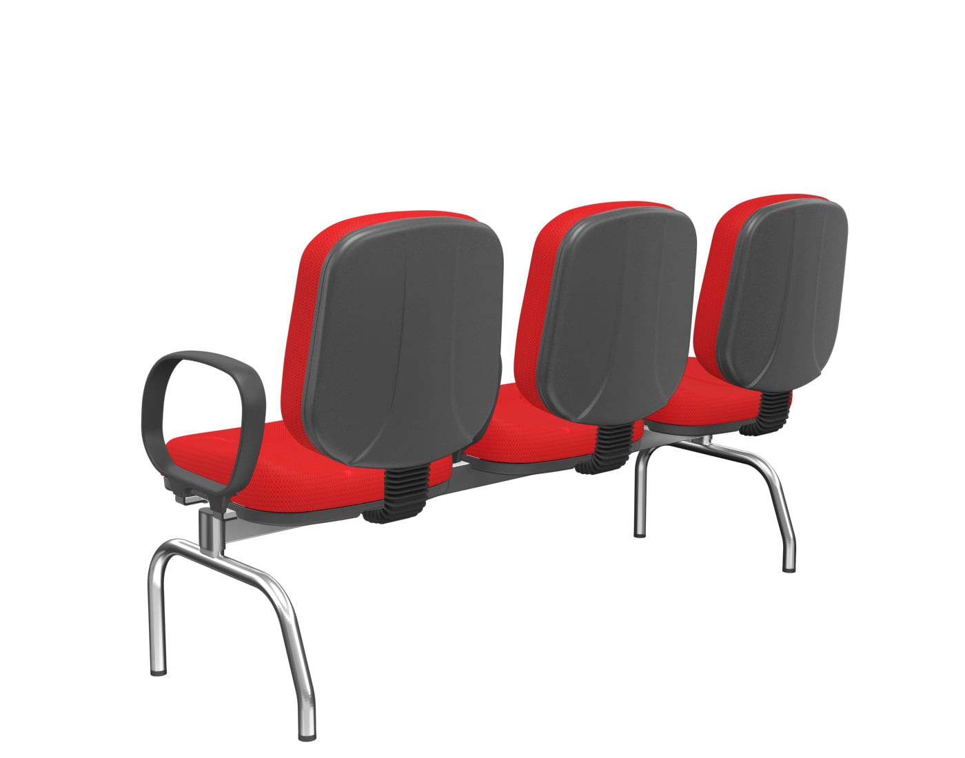 Longarina-Riade-Diretor-3-Lugares-Assento-e-Encosto-Cor-Vermelho-Base-Metal-Cromado-com-Apoio-de-Braco-Corsa---68280