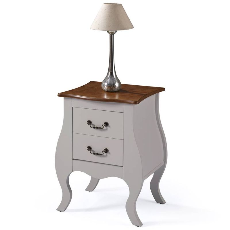 MesadeCabeceira2GavetasEleganceOffWhiteTampoImbuia50cm