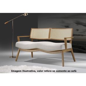 Sofá Shell com Corda Neblina e 2 Lugares Na cor Amêndoa 130 cm - 65696