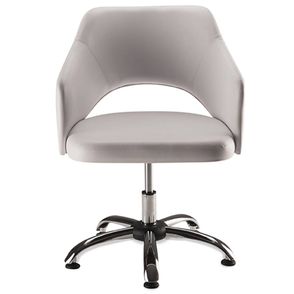 Poltrona Matira em Concha Assento em Multilaminado Estofado Lona Cru Base de Metal - 68312