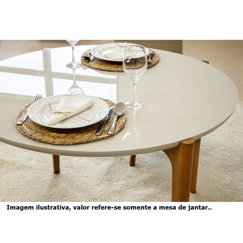 foto de perto do tampo e base da mesa de jantar luara