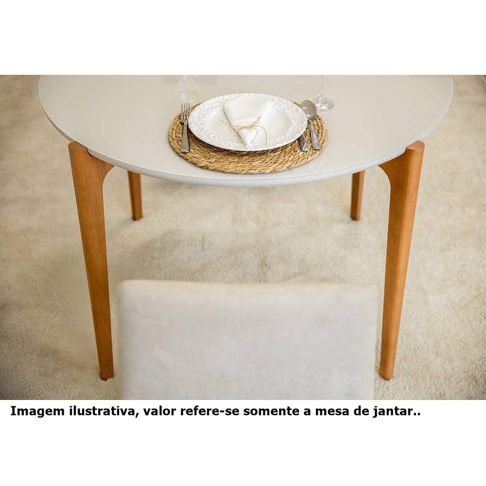 foto de perto do tampo e base da mesa de jantar luara