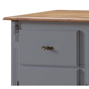 Buffet Bianca Cinza Escuro 3 Portas 2 Gavetas Base Imbuia 132cm - 59819