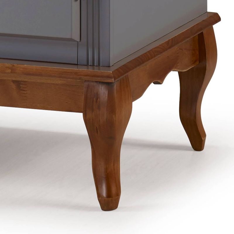 BuffetBiancaCinzaEscuro3Portas2GavetasBaseImbuia132cm