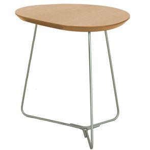 Mesa Lateral Infinity Alta Tampo Louro Freijo com Base Gold 54 cm - 66803