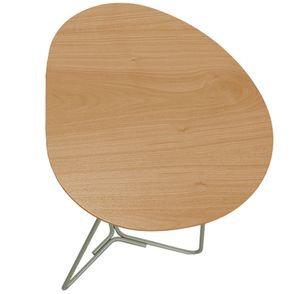 Mesa Lateral Infinity Alta Tampo Louro Freijo com Base Gold 54 cm - 66803