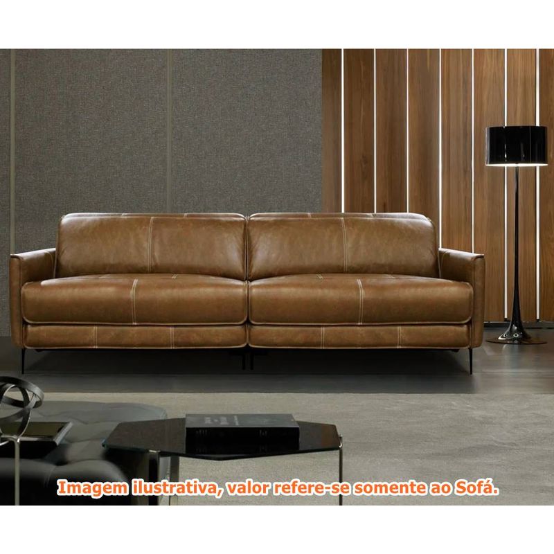 SofaMurphy2LugaresComBracoCouroCapuccino194cm