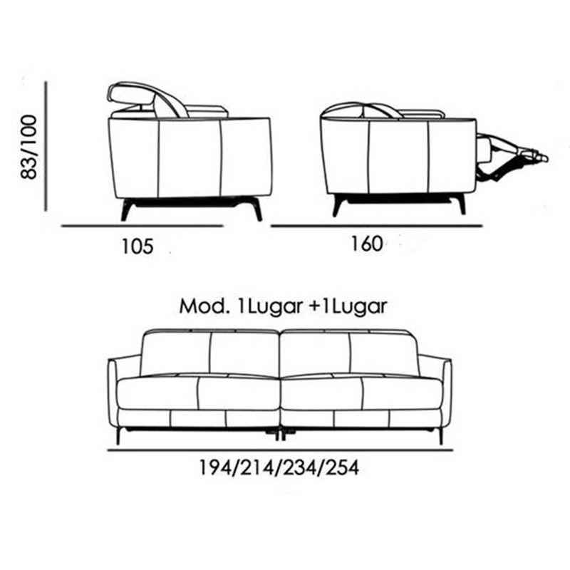 SofaMurphy2LugaresComBracoCouroCapuccino254cm