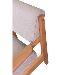 Poltrona Vênus Estofada Cinza Base de Madeira Mel - 68356
