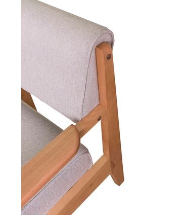 Poltrona Vênus Estofada Cinza Base de Madeira Mel - 68356