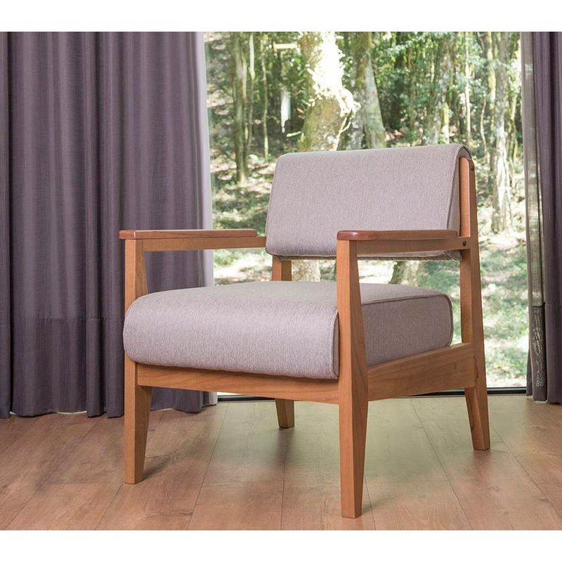 PoltronaVenusEstofadaCinzaBasedeMadeiraMel