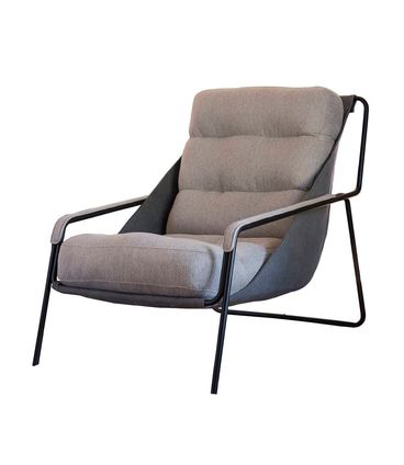 Poltrona Algarve Cru Base de Ferro Preta - 68432