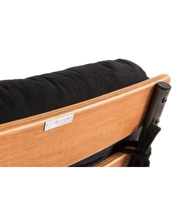 Cadeira Costela Encosto e Assento Natural Estofado Preto Pés Cromados - 68474