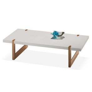 Mesa Centro Itapoa Laca Branca Brilhante com Amendoa 120cm - 68467