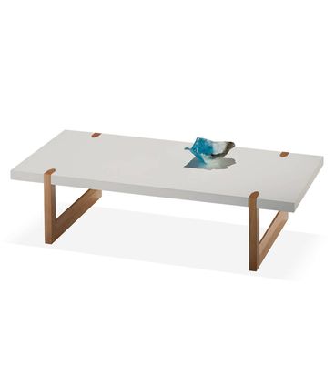 Mesa Centro Itapoa Laca Branca Brilhante com Amendoa 120cm - 68467