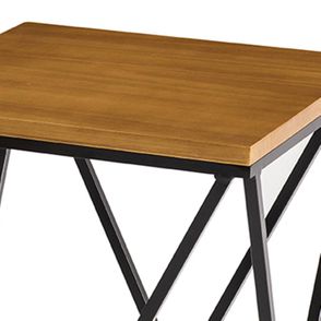 Mesa Lateral Stillus Alta Tampo Mel Estrutura Aço Carbono Preta - 68551
