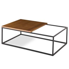 Mesa de Centro Brighton Tampo Mel Estrutura Aço Preto 1000cm - 68559