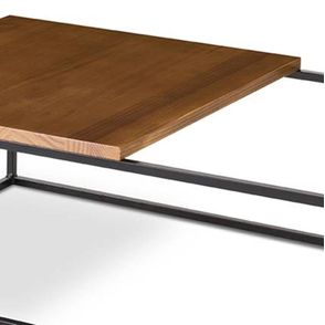 Mesa de Centro Brighton Tampo Mel Estrutura Aço Preto 1000cm - 68559