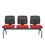 LongarinaFlora3LugaresEncostoTelaPretaAssentoAeroVermelhoSemBracoBaseMetalPreto68578