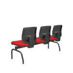 LongarinaFlora3LugaresEncostoTelaPretaAssentoAeroVermelhoSemBracoBaseMetalPreto68578