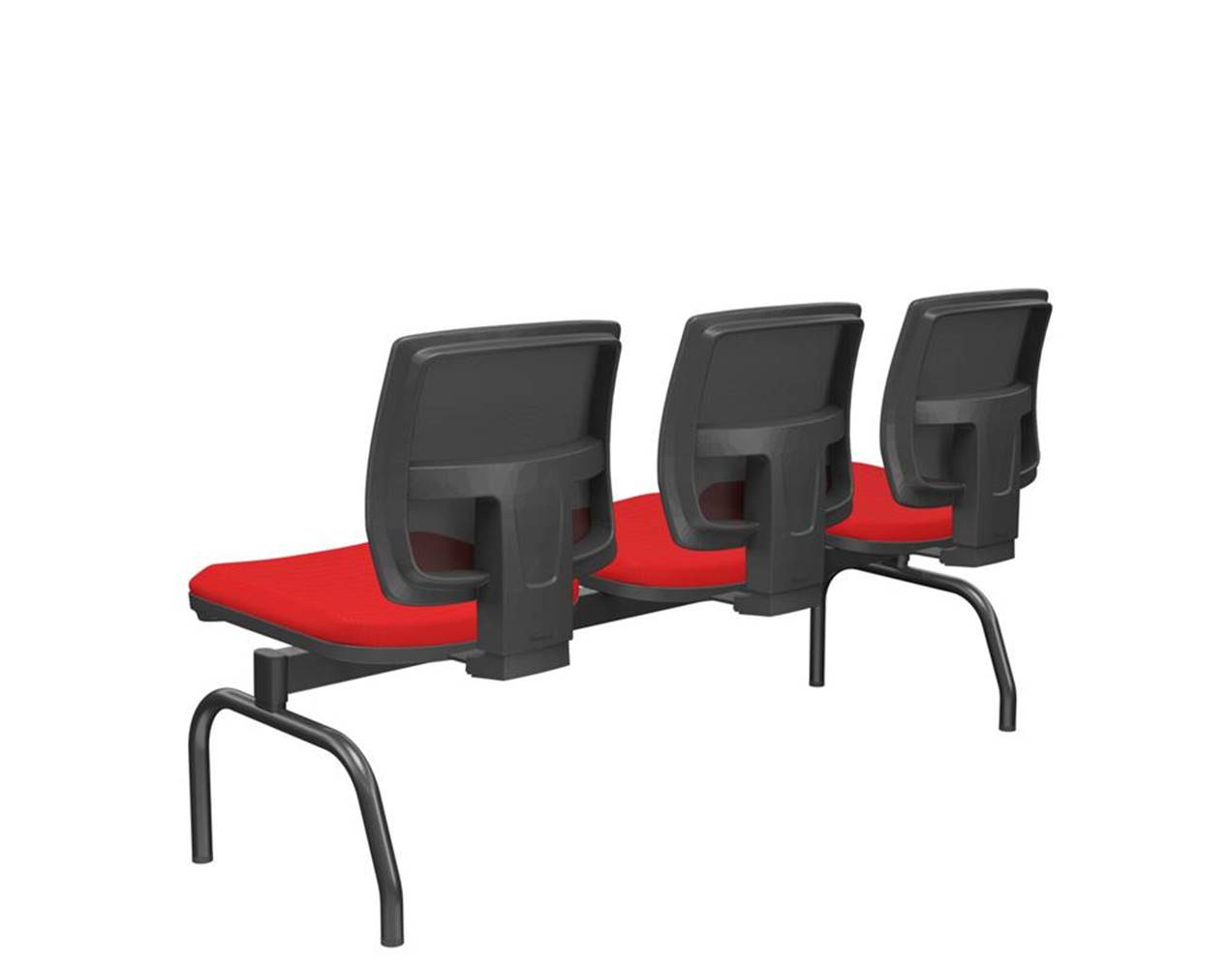 Longarina-Flora-3-Lugares-Encosto-Tela-Preta-Assento-Aero-Vermelho-Sem-Braco-Base-Metal-Preto---68578