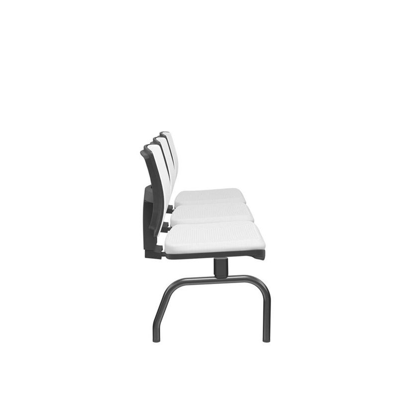 LongarinaFlora3LugaresEncostoTelaBrancaAssentoAeroBrancoSemBracoBaseMetalPreto68583