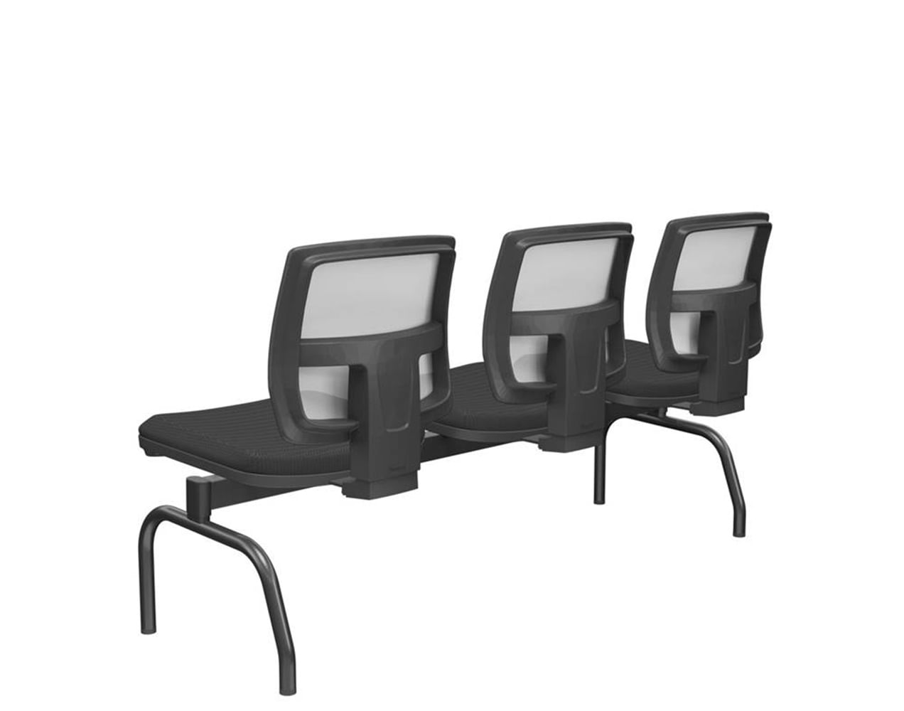 Longarina-Flora-3-Lugares-Encosto-Tela-Branca-Assento-Aero-Preto-Sem-Braco-Base-Metal-Preto---68585