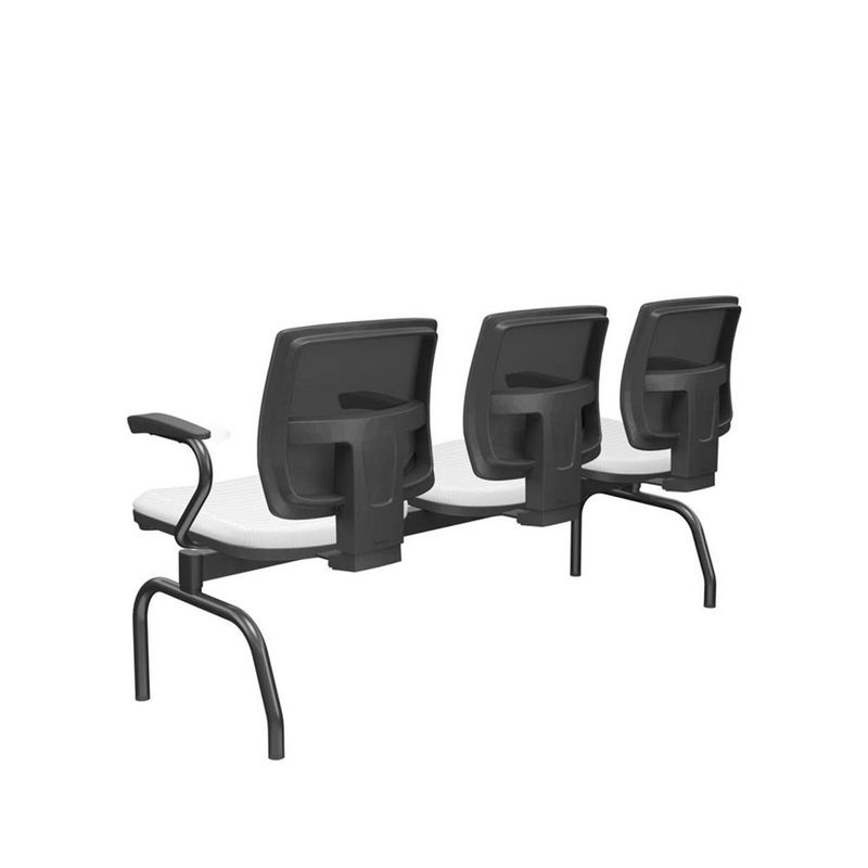 LongarinaFlora3LugaresEncostoTelaPretaAssentoAeroBrancoComBracoBaseMetalPreto68593