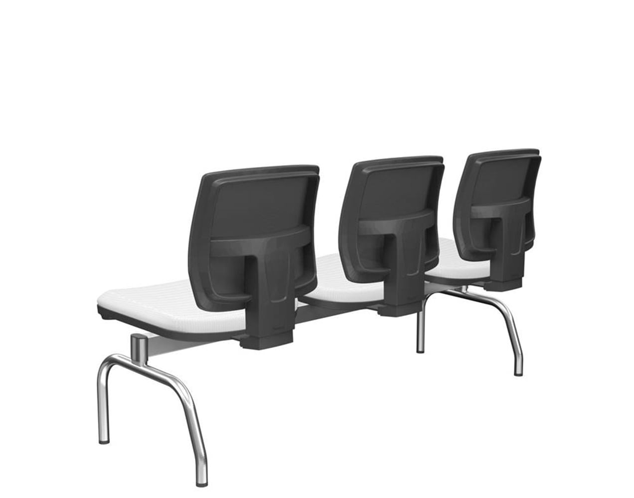 Longarina-Flora-3-Lugares-Encosto-Tela-Preta-Assento-Aero-Branco-Sem-Braco-Base-Metal-Preto---68604