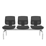 LongarinaFlora3LugaresEncostoTelaPretaAssentoAeroPretoSemBracoBaseMetalCromado68602