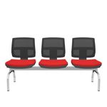 LongarinaFlora3LugaresEncostoTelaPretaAssentoAeroVermelhoSemBracoBaseMetalPreto68605