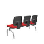 LongarinaFlora3LugaresEncostoTelaPretaAssentoAeroVermelhoSemBracoBaseMetalPreto68605