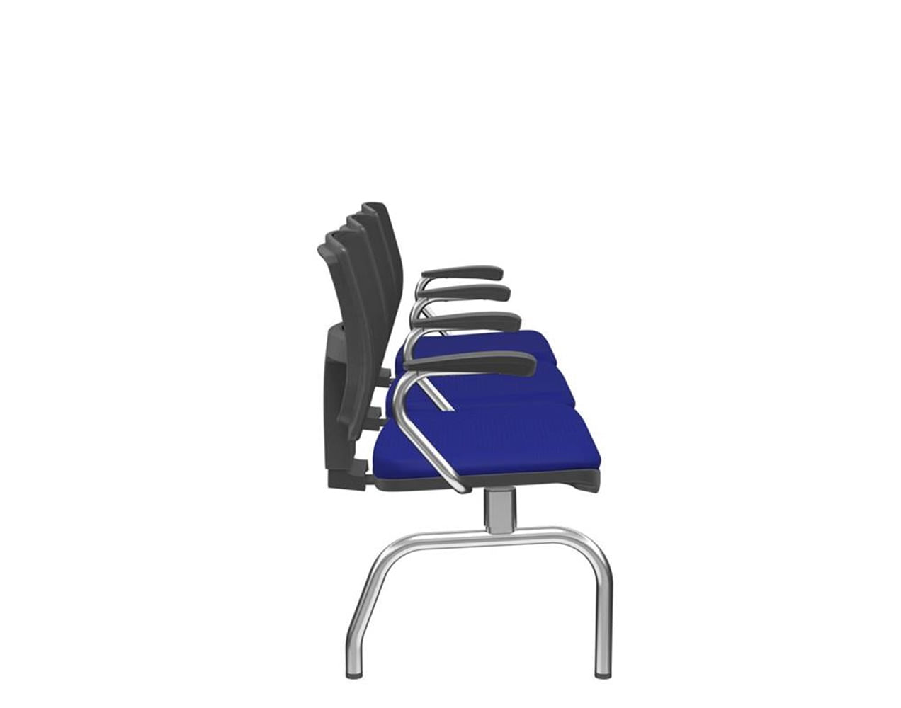 Longarina-Flora-3-Lugares-Encosto-Tela-Preta-Assento-Aero-Azul-Com-Braco-Base-Metal-Cromado---68598