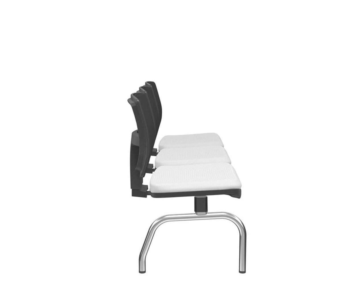 Longarina-Flora-3-Lugares-Encosto-Tela-Preta-Assento-Aero-Branco-Sem-Braco-Base-Metal-Cromado-e-Preto---68607