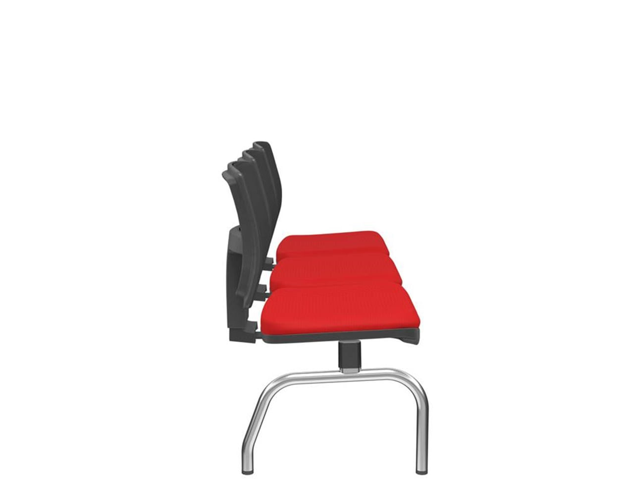 Longarina-Flora-3-Lugares-Encosto-Tela-Preta-Assento-Aero-Vermelho-Sem-Braco-Base-Metal-Cromado-e-Preto---68621-